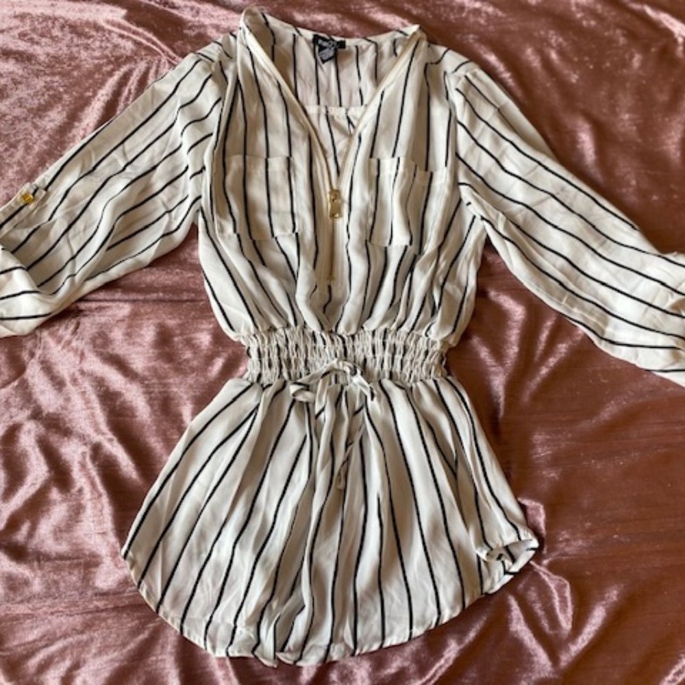 Black and White Stripped Blouse